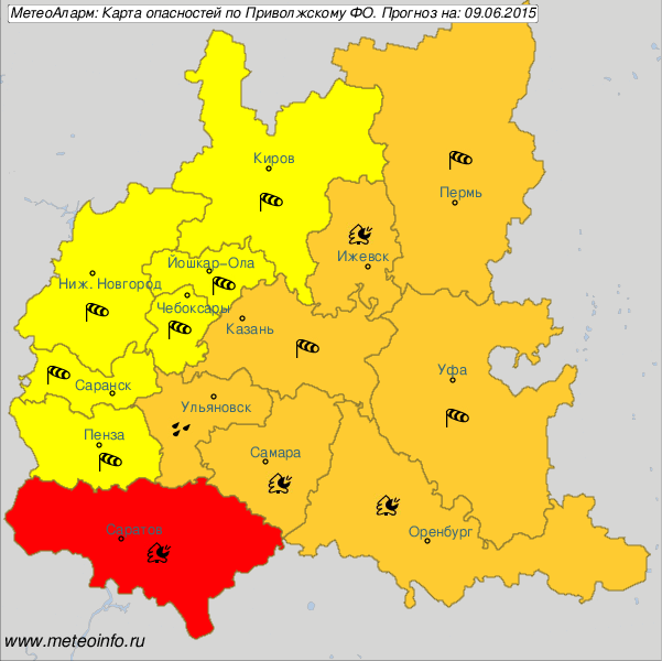 Карта поволжского региона