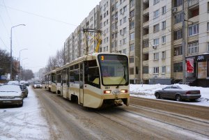 Снег. Приостановлено движение пяти автобусов и четырех трамваев