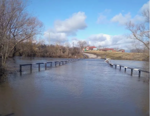 В Самойловском районе паводок подтопил мост