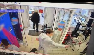 В Саратове грабители побежали за потерпевшим и попали на камеры магазина