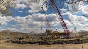 В понедельник начнут разбирать пролеты моста над железной дорогой на «Стрелке»